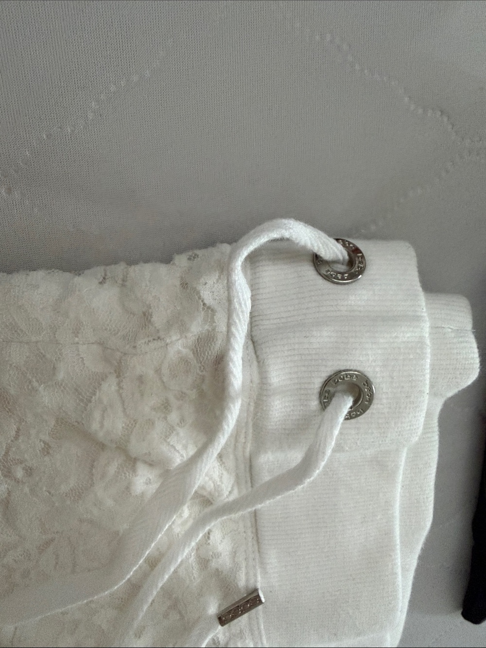 bebe White Lace-Panel Bermuda Shorts - Picture 3 of 4